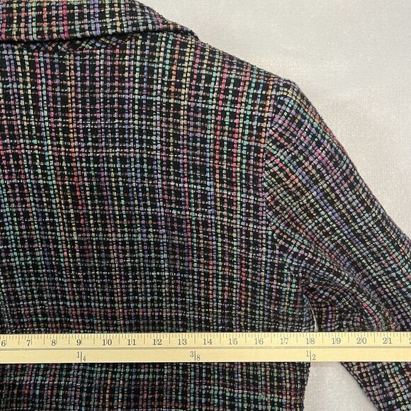 Vtg NORM THOMPSON Women's Tweed Blazer w/Silk and Linen Multi USA Size M - Picture 7 of 8